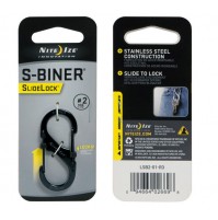 Nite Ize S-Biner Black Stainless Steel with Slide Lock Size #2 (2"), Carabiner